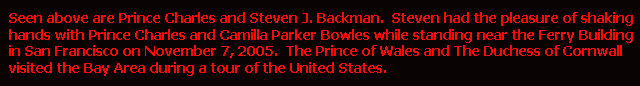 Prince Charles and Steven J. Backman, November 7, 2005