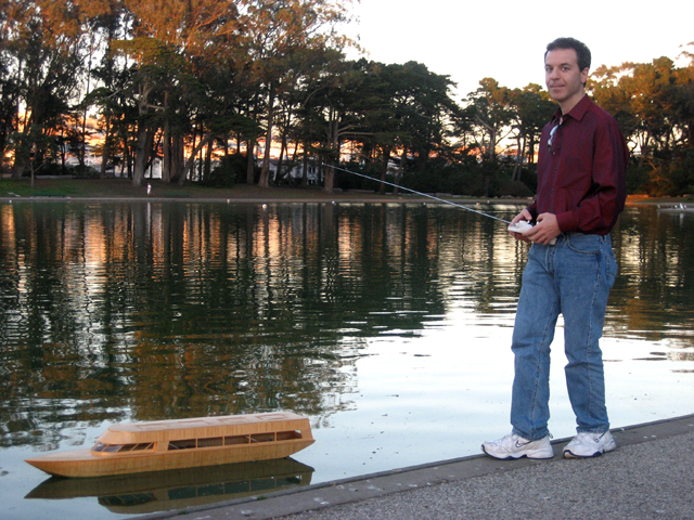 Steven J. Backman Operating His Toothpick Yacht