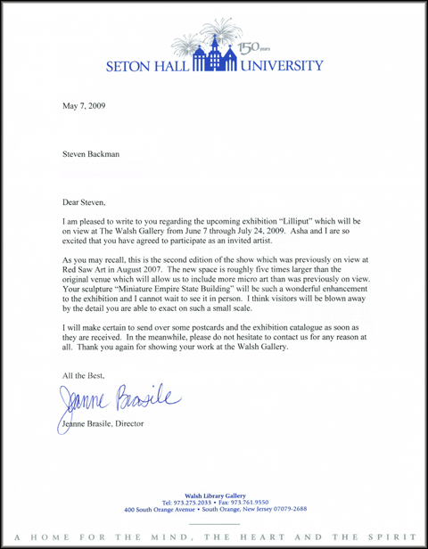 Jeanne Brasile Letter